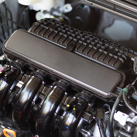 close up detail car engine with internal design engine